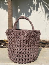 Load image into Gallery viewer, Brown crochet bag on a light background
