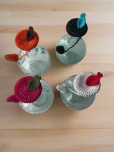 Load image into Gallery viewer, Four Lebanese water jugs with a cotton crochet cover with fish
