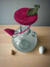 Load image into Gallery viewer, Glass water jug with a crocheted cover 

