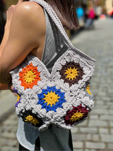 Load image into Gallery viewer, Granny squares crochet bag with handles CKKoetter Accessories
