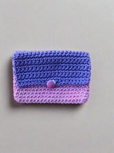 Load image into Gallery viewer, Pink Purple Kids Crochet Wallet Pink Ladybug
