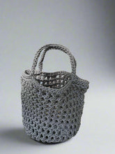 Load image into Gallery viewer, Polyester silver crochet net bag 
