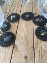 Load image into Gallery viewer, Halloween skull wine glass coasters
