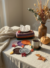 Load image into Gallery viewer, Autumn Crochet Set with Fall Decor - Elegant Lifestyle Scene

