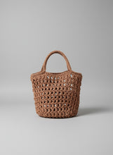 Load image into Gallery viewer, Brown woven handbag against a light background
