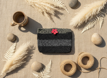 Load image into Gallery viewer, Black Crochet Pouch Lifestyle
