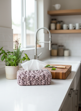 Load image into Gallery viewer, Brown beige tissue box cover in kitchen
