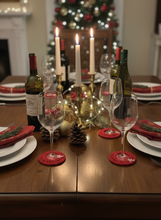 Load image into Gallery viewer, Christmas Red Wine Glass Crochet Coasters Angels Lifestyle - Holiday Entertaining | CKKoetter
