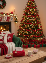 Load image into Gallery viewer, Christmas tree tissue box cover in living room
