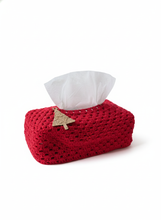 Load image into Gallery viewer, Christmas tree tissue box cover on white background
