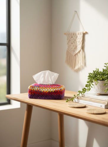 Colorful tissue box cover lifestyle