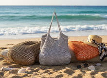 Load image into Gallery viewer, Cotton Crochet Net Summer Bag Lifestyle Hero
