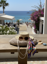 Load image into Gallery viewer, Ecru Net Crochet Polyester Bag Handles Lifestyle - Handmade Summer Tote | CKKoetter
