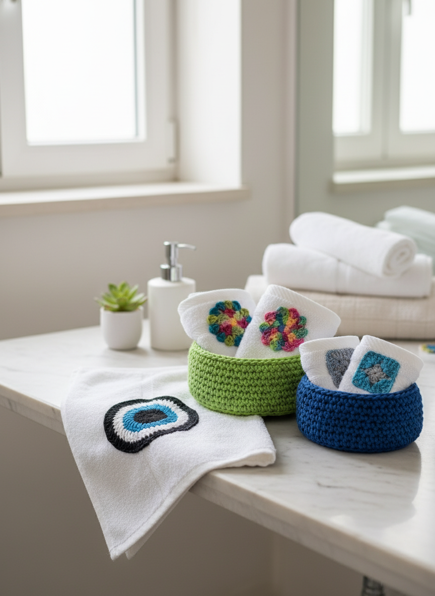 Hand Towels with Crochet Details Banner