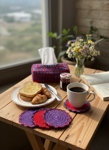 Lifestyle image of Purple Red Set on breakfast table