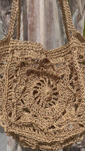 Load and play video in Gallery viewer, Crochet Raffia nude bag with handles 
