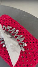Load and play video in Gallery viewer, Red Crochet Tissue Box cover 
