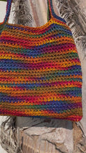 Load and play video in Gallery viewer, Multicolored Cotton Crochet Shoulder Bag - Handmade I CKKoetter Accessories
