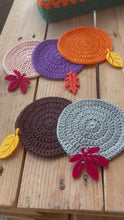 Load and play video in Gallery viewer, Autumn Cotton Crochet Coasters &amp; Tissue Box Cover - CKKoetter Accessories
