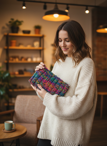 Winter Crochet Clutch Lifestyle - In Hand