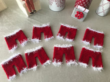 Load image into Gallery viewer, Crochet Santa Pant Cutlery Holder
