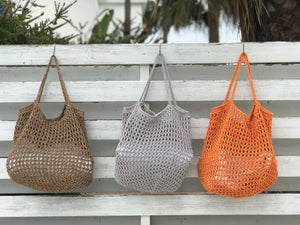 Cotton Crochet Net Summer Bag - Lightweight Beach Tote | CKKoetter Accessories