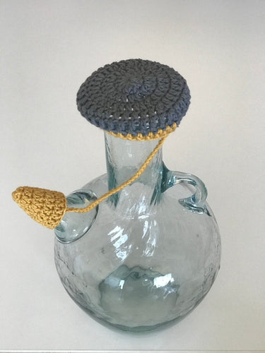 Lebanese Ibriq crochet cover mustard gray