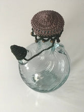 Load image into Gallery viewer, Cotton Crochet &quot;Ibriq&quot; or Water Jug Cover with Brown Wooden Beads
