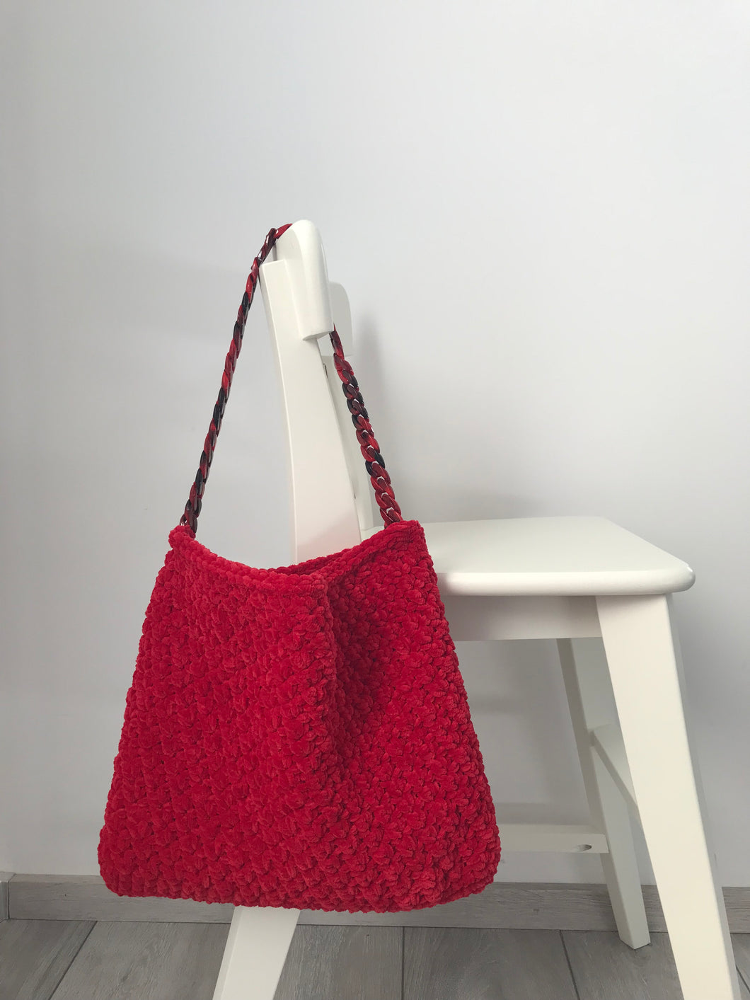 Red Velvet Crochet Shoulder Bag | CKKOETTER Accessories