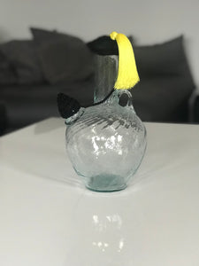 Black Tarboosh with a yellow tassel crochet ibriq cover