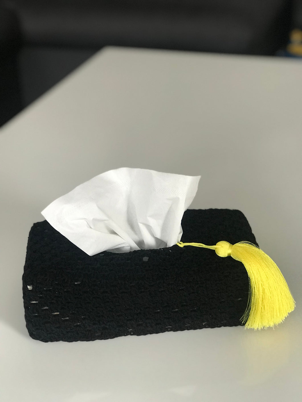 Black Tarboosh tissue box cover 