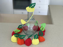 Load image into Gallery viewer, Handmade Lebanese water jug crochet lid green leaf 
